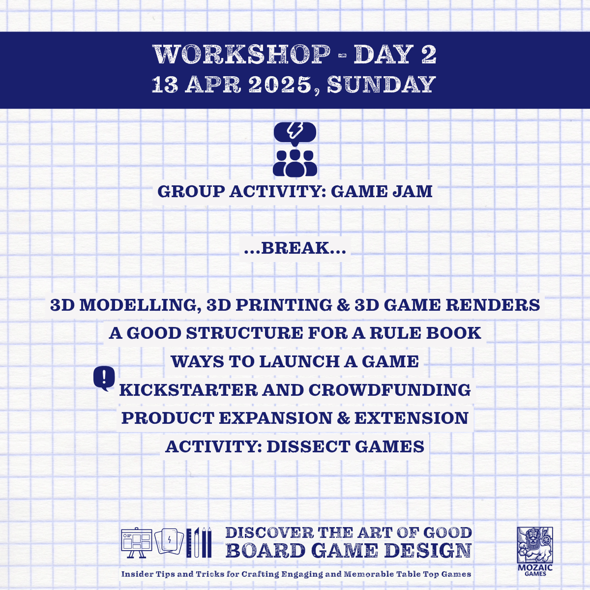 TWO DAY BOARD GAME DESIGN WORKSHOP | 12-13 APR 2025 | SAT - SUN | 14TH EDITION