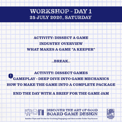 TWO DAY BOARD GAME DESIGN ONLINE WORKSHOP | 25-26 JULY 2026 | SAT - SUN | 18TH EDITION