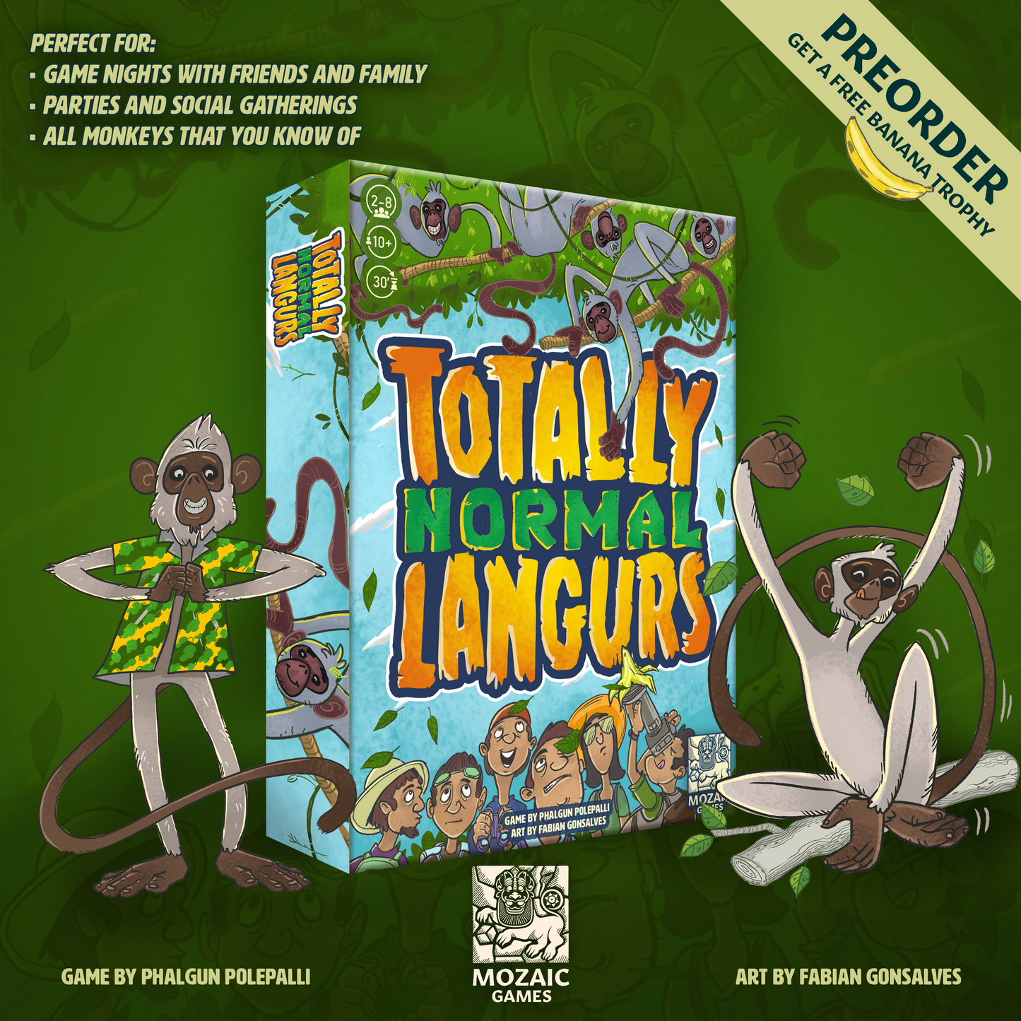 TOTALLY NORMAL LANGURS | 2 - 8 PLAYERS | LIGHT STRATEGY FAMILY FUN PARTY