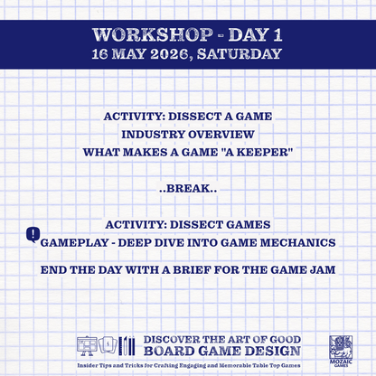 TWO DAY BOARD GAME DESIGN ONLINE WORKSHOP | 16-17 MAY 2026 | SAT - SUN | 17TH EDITION